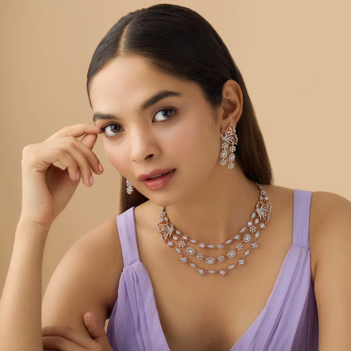 Zircon Necklace Copper Jewellery