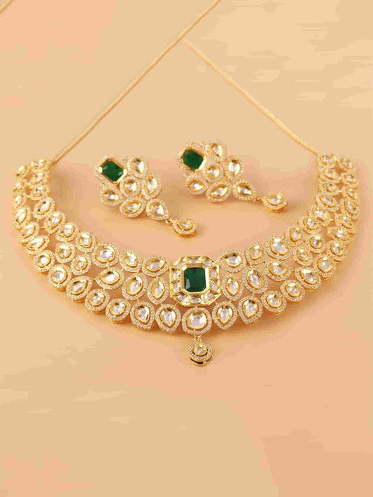 Gold-Plated Kundan-Studded Jewellery Set