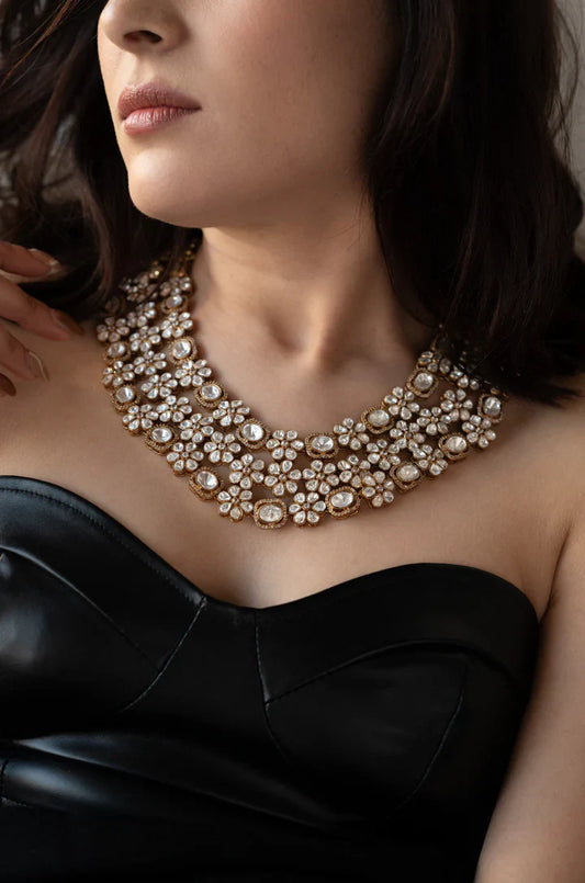 Marley Layered Polki Necklace Set