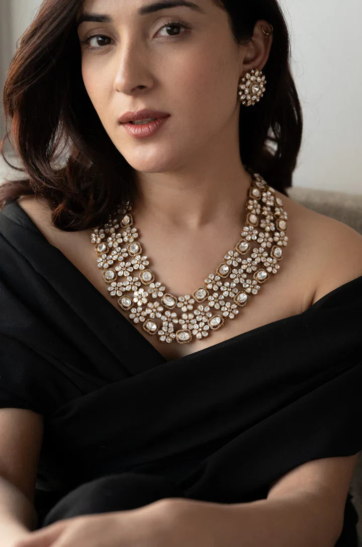 Marley Layered Polki Necklace Set