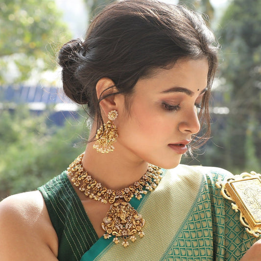 Antique Gold Plated Necklace Set