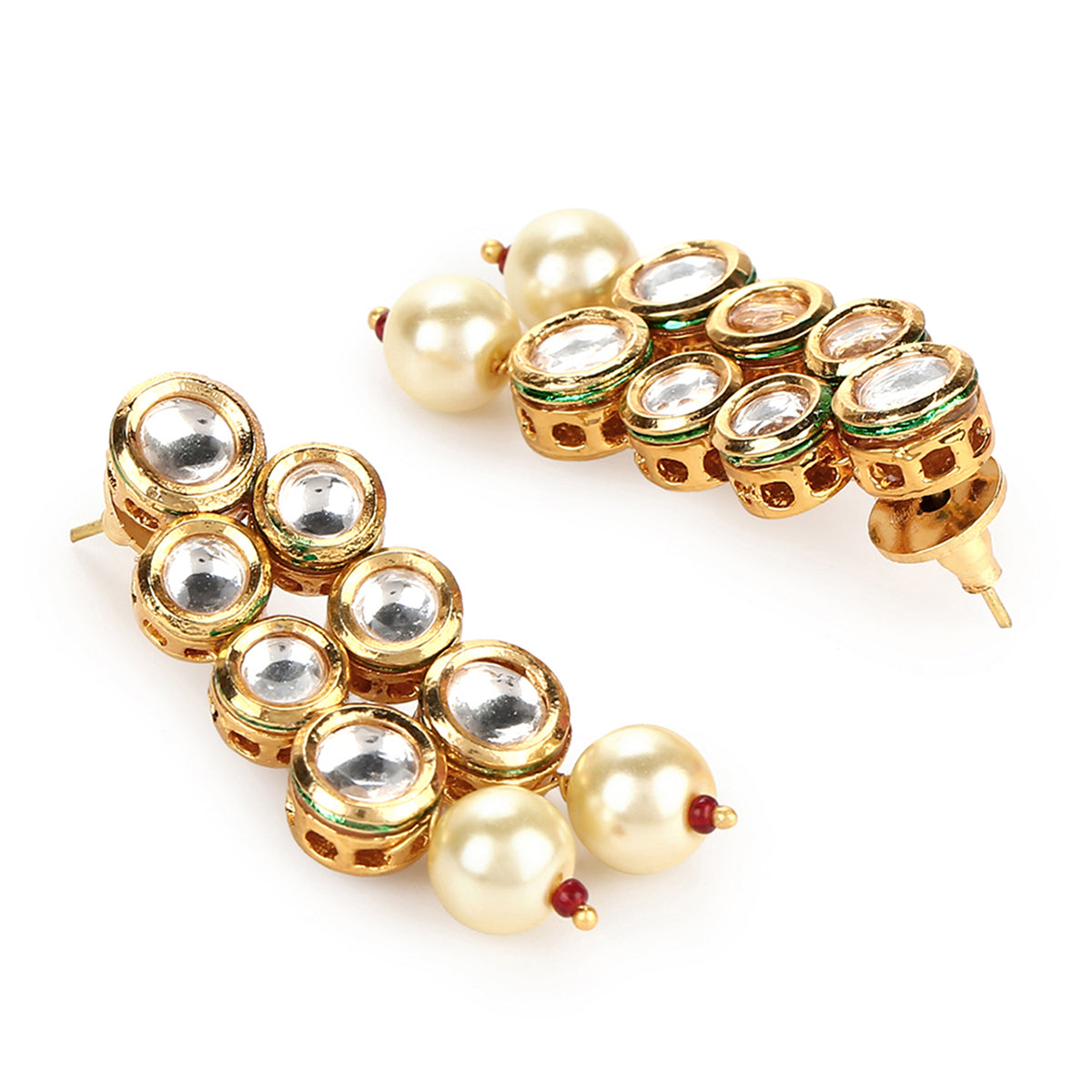 Kundan Elegance Gold Plated Necklace Set for Grand Celebrations