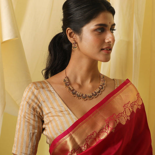 Foliate Antique Enamel Necklace Set