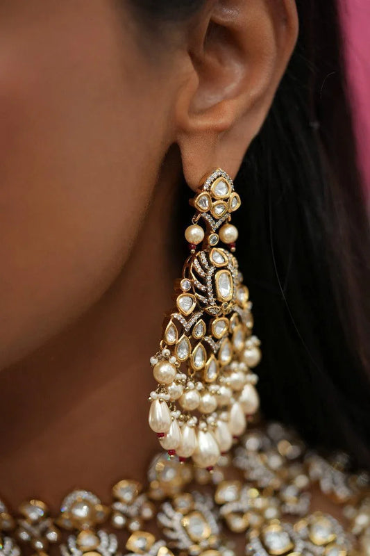 Moissanite Polki Heavy Bridal Choker Set