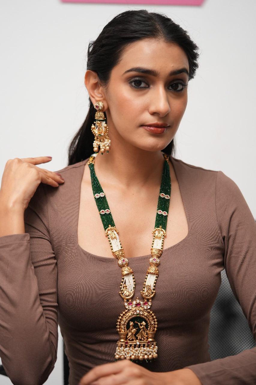 Shubh Mahaurat Gold Long Set Sone Pe Suhaga