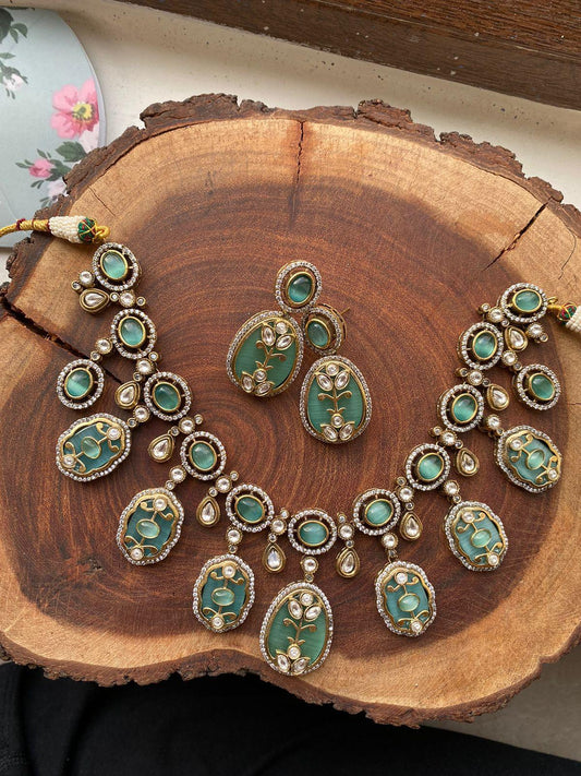 Holdali Necklace Set Uncut Diamonds