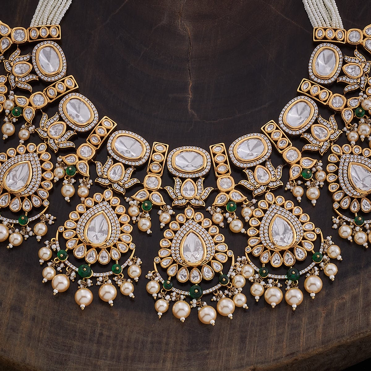Kundan Necklace green stones