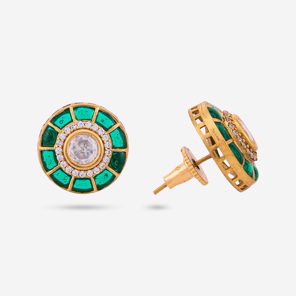 Kundan Polki Necklace Color Green Polish Victorian