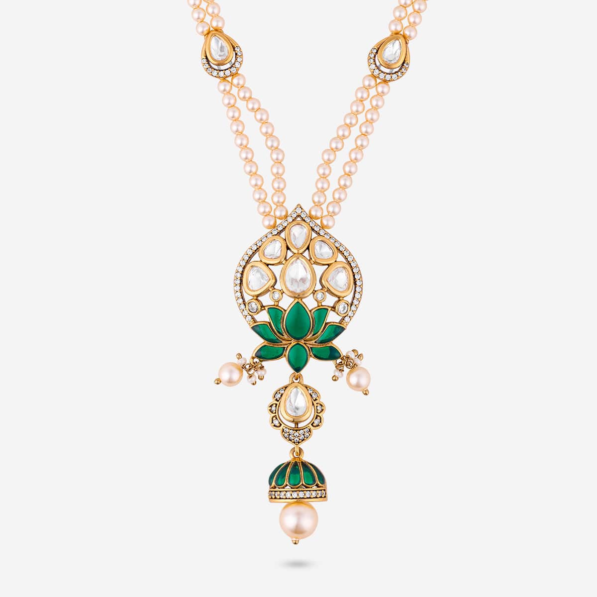 Kundan Polki Necklace Color Green Polish Victorian
