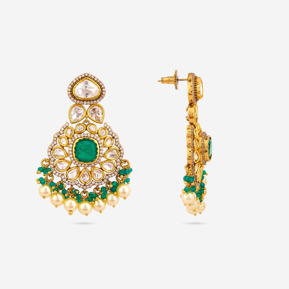 Kundan Polki Necklace Color Green Polish Victorian