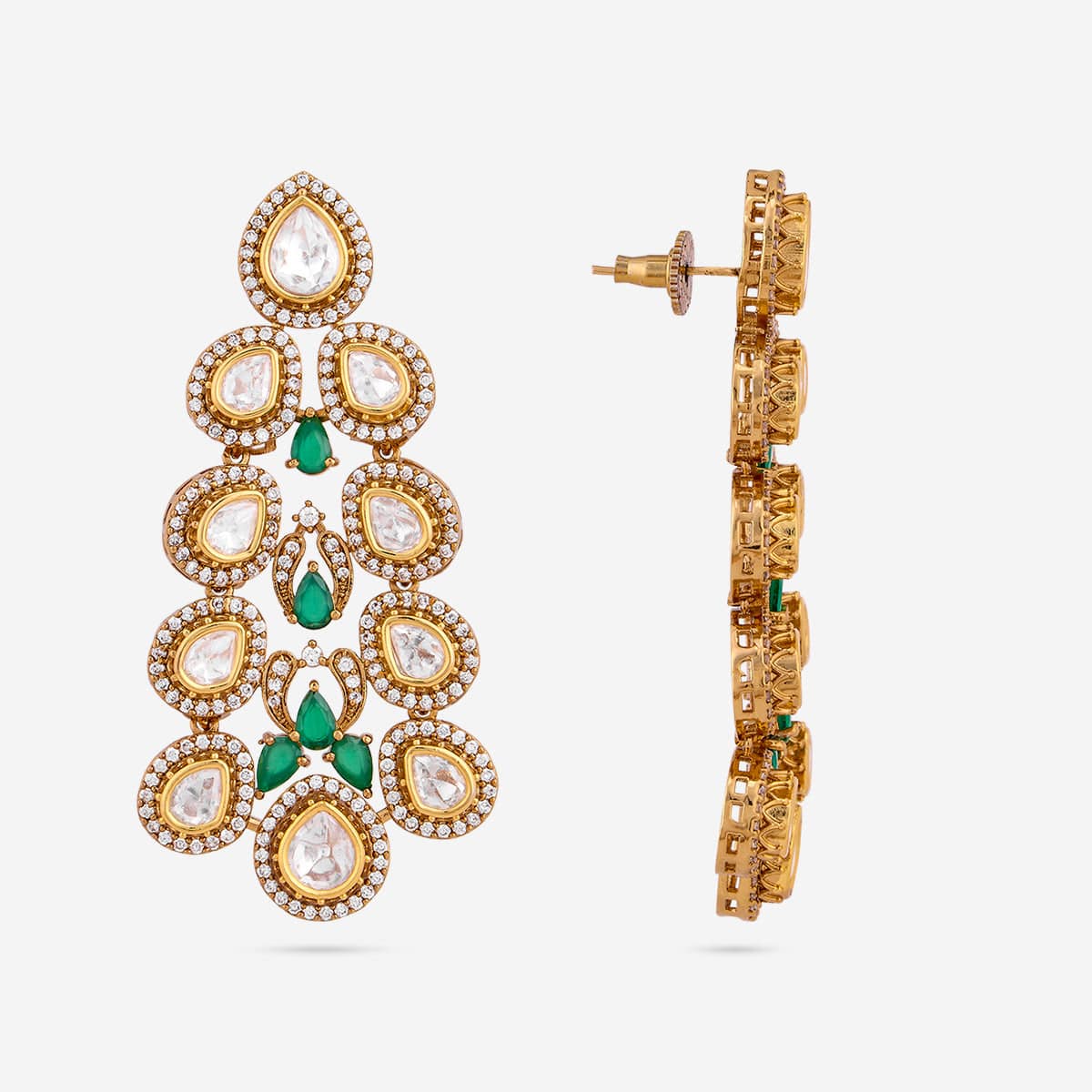 Kundan Polki Necklace Color Green Polish Victorian