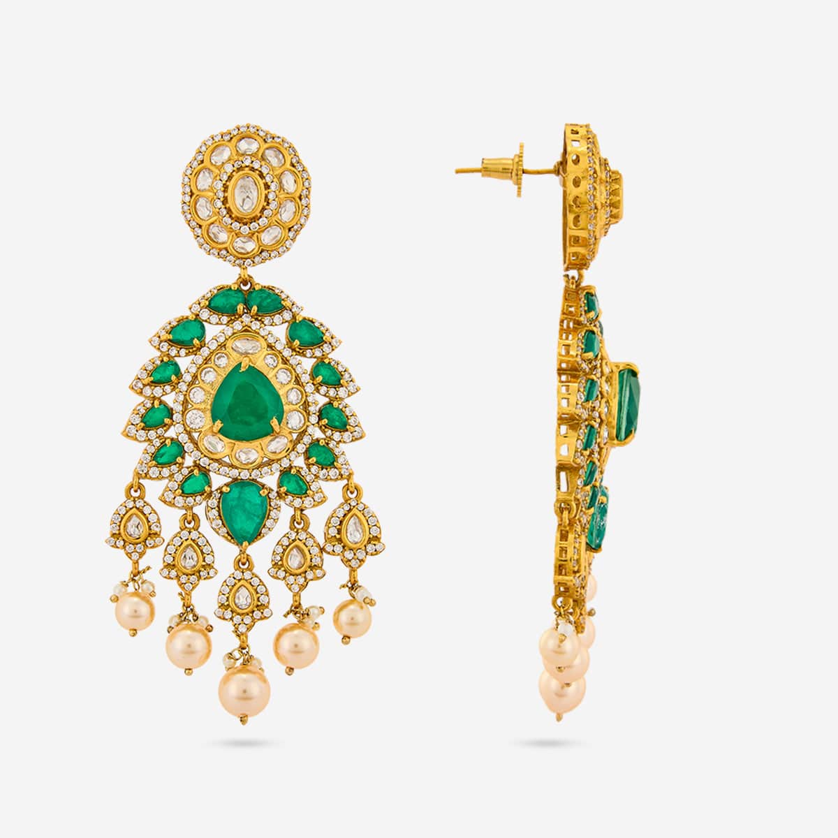 Kundan Polki Necklace Color Green Polish Victorian