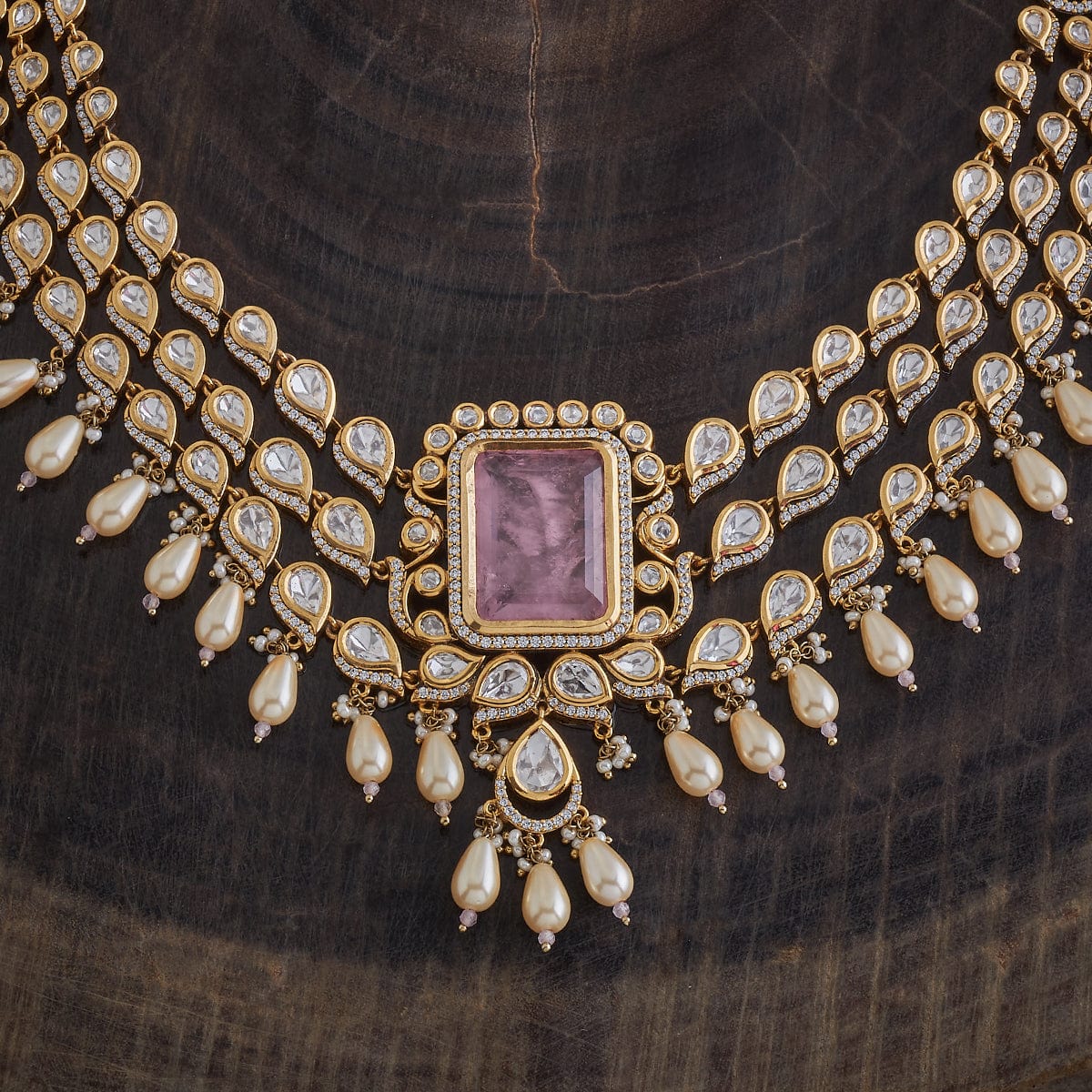 Kundan Polki Necklace Color Green Polish Victorian