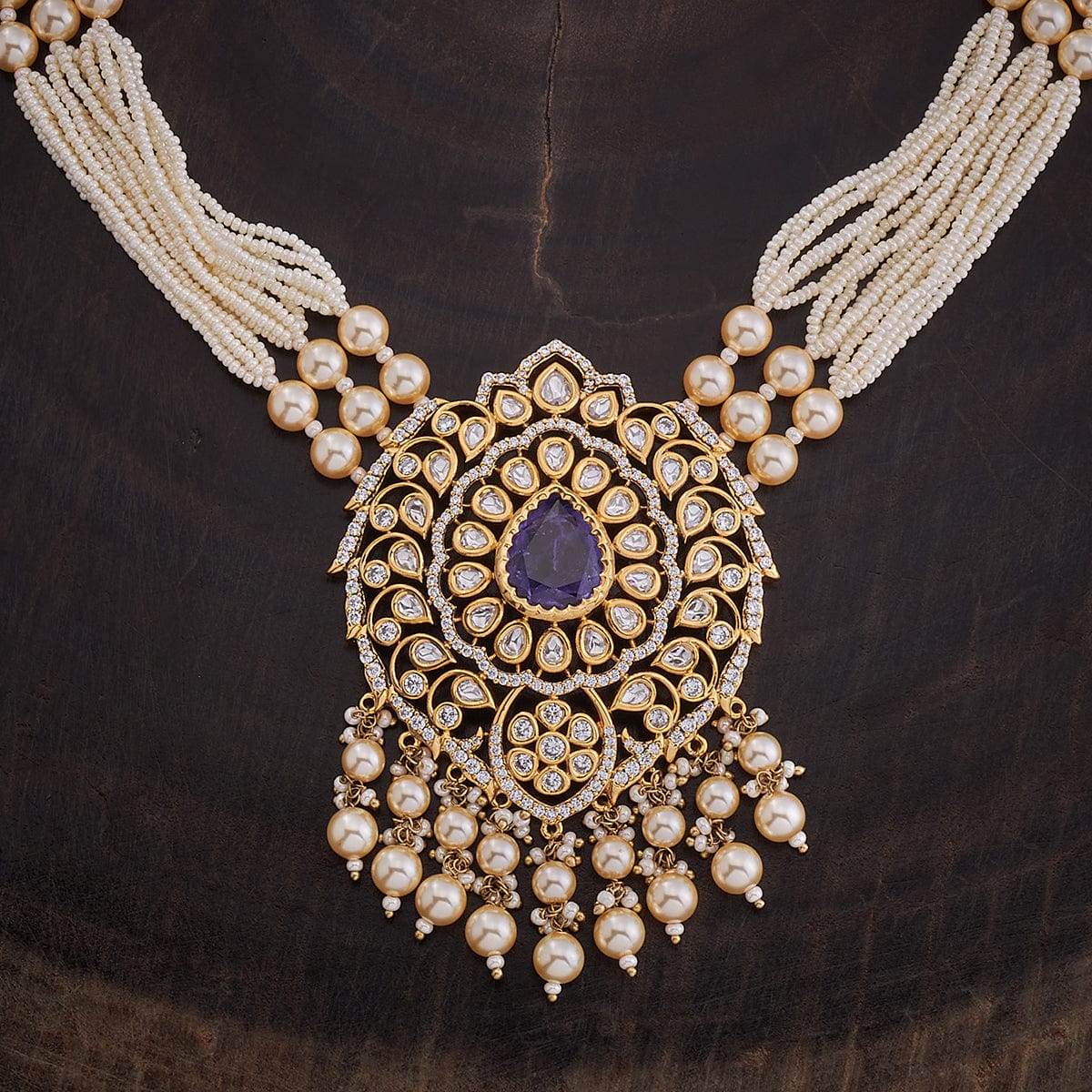 Kundan Polki Necklace Color Green Polish Victorian