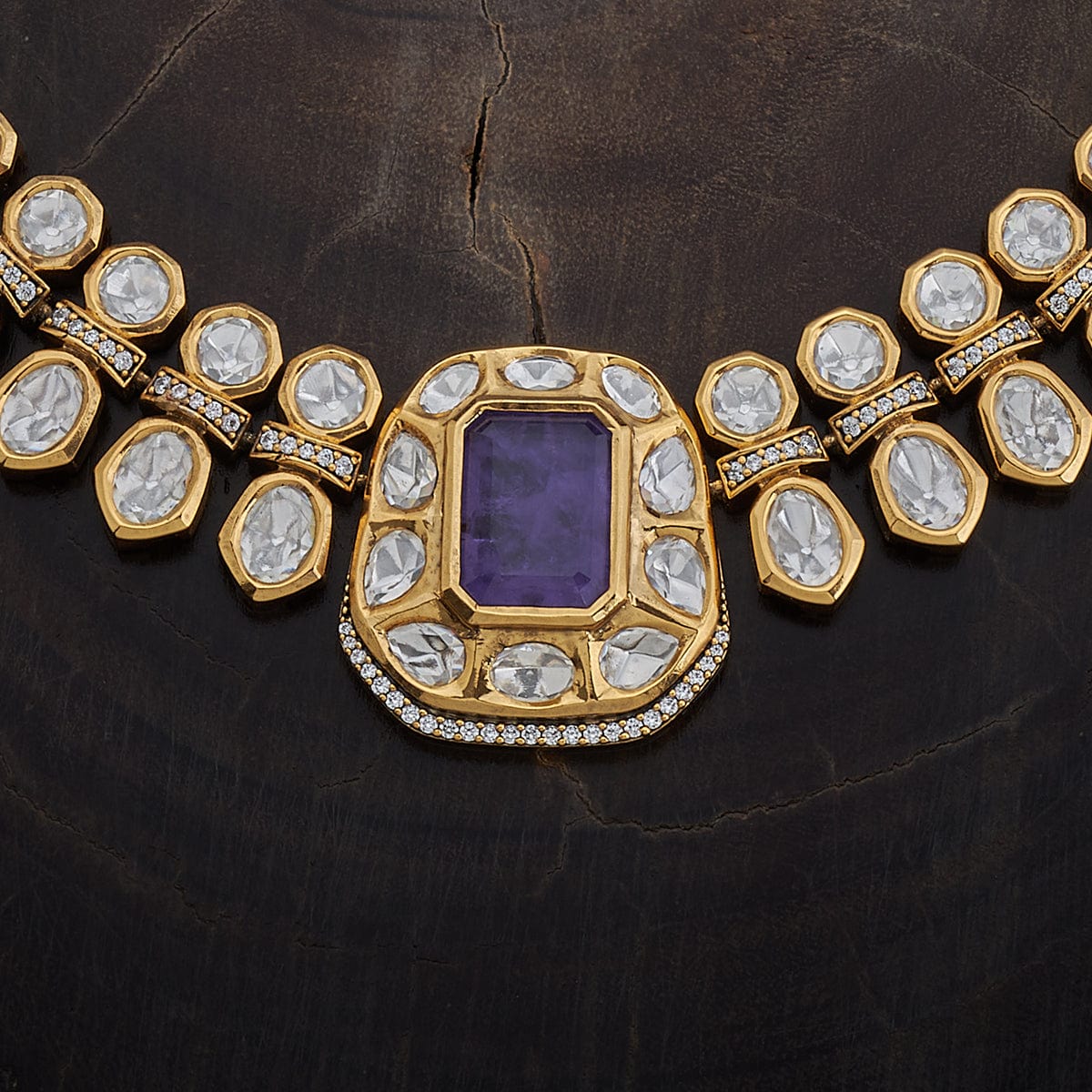 Kundan Polki Necklace Color Green Polish Victorian