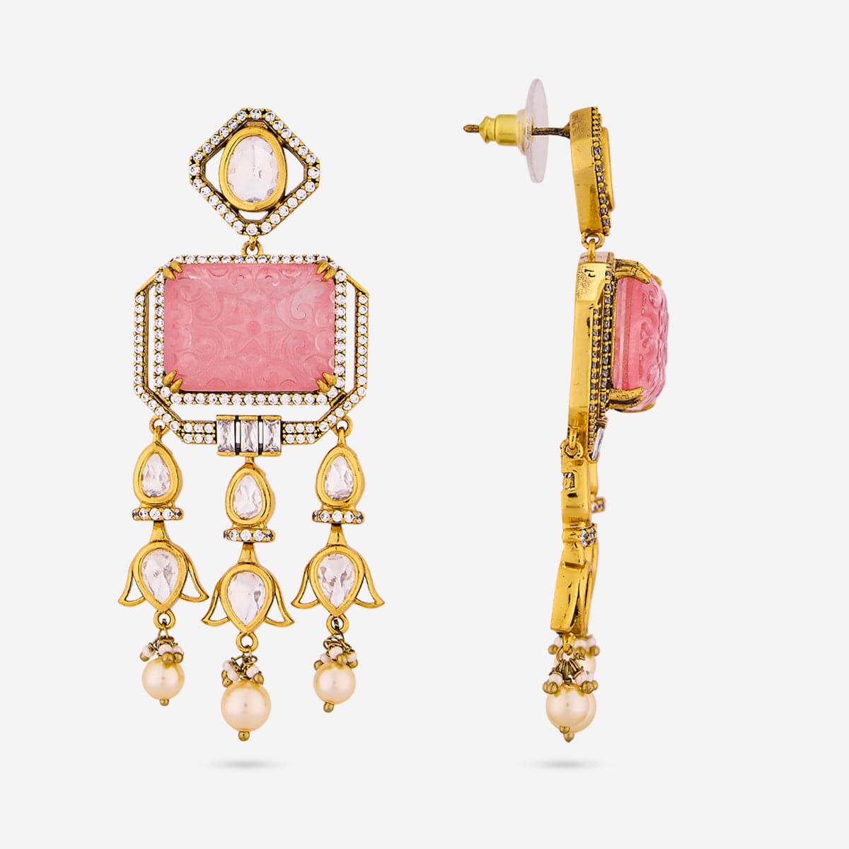 Kundan Polki Necklace Color Green Polish Victorian