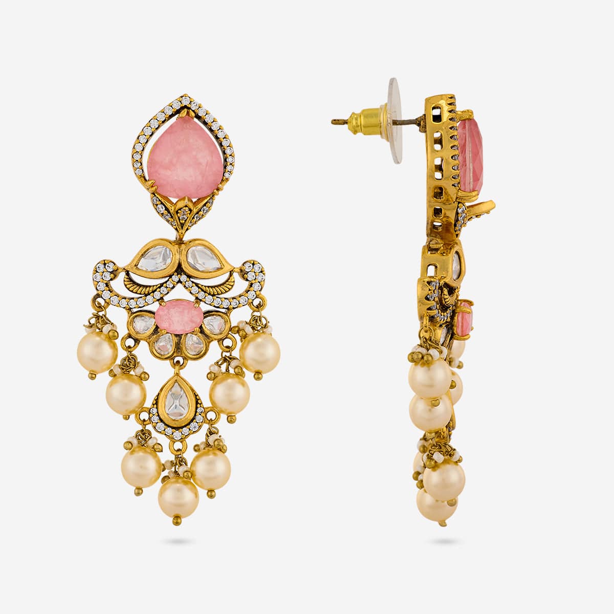 Kundan Polki Necklace Color Green Polish Victorian