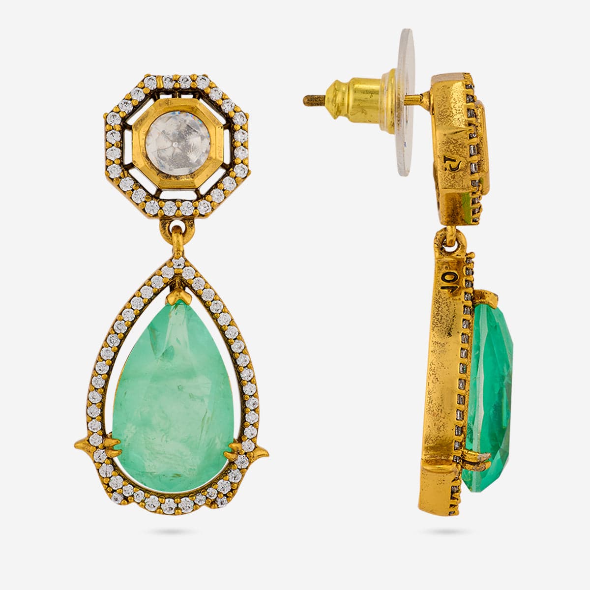 Kundan Polki Necklace Color Green Polish Victorian