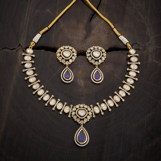 Kundan Polki Necklace Color Green Polish Victorian