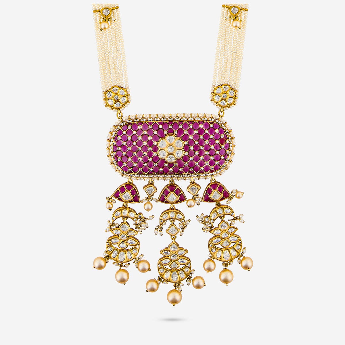 Kundan Polki Necklace Color Ruby Polish Victorian