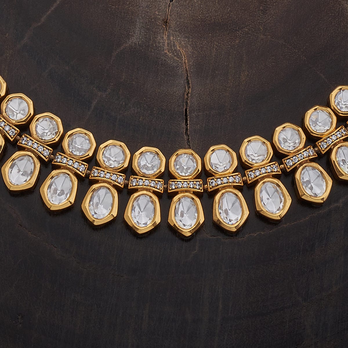Kundan Polki Necklace Color White Polish Victorian