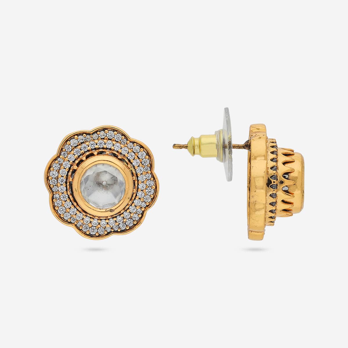 Kundan Polki Necklace Color White Polish Victorian