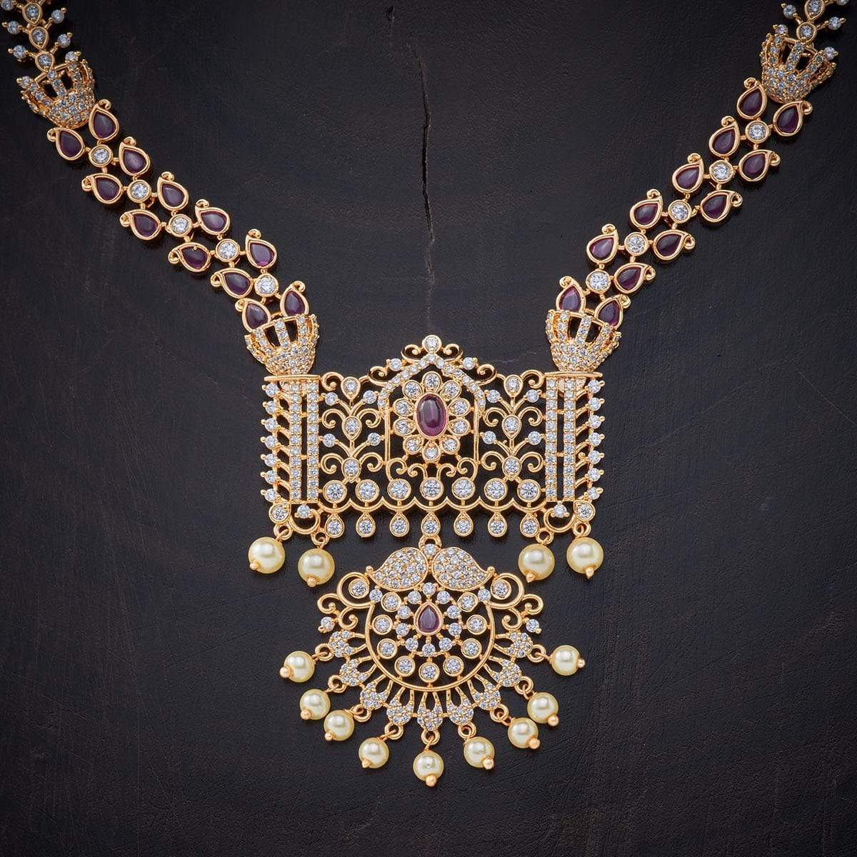 Kushals Fashion Jewellery Zircon Necklace 141619