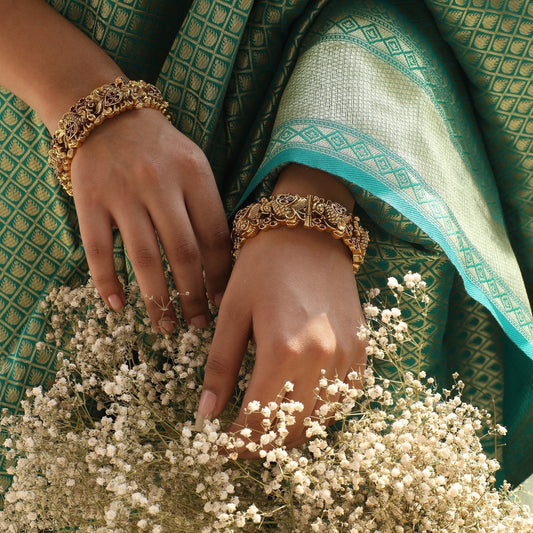 Gold Plated Antique Bangles