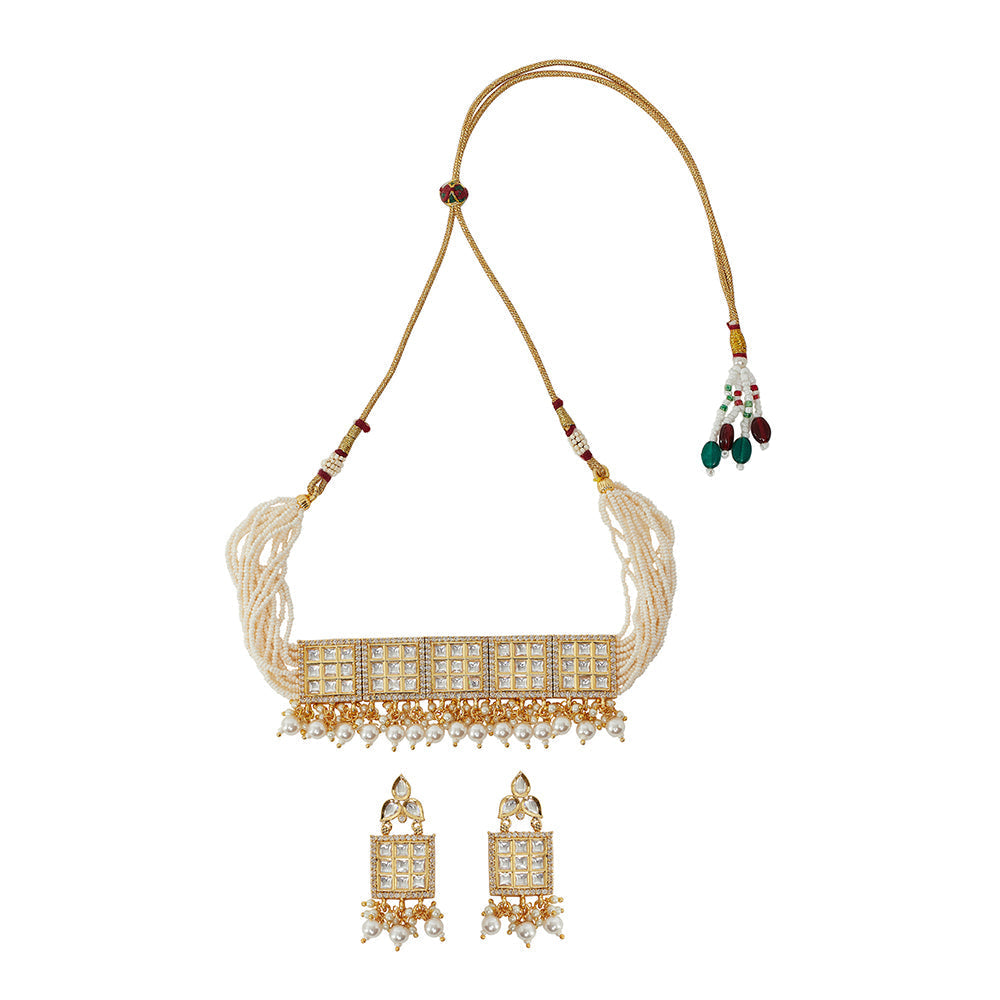 Kundan Studded Shiny Necklace Set