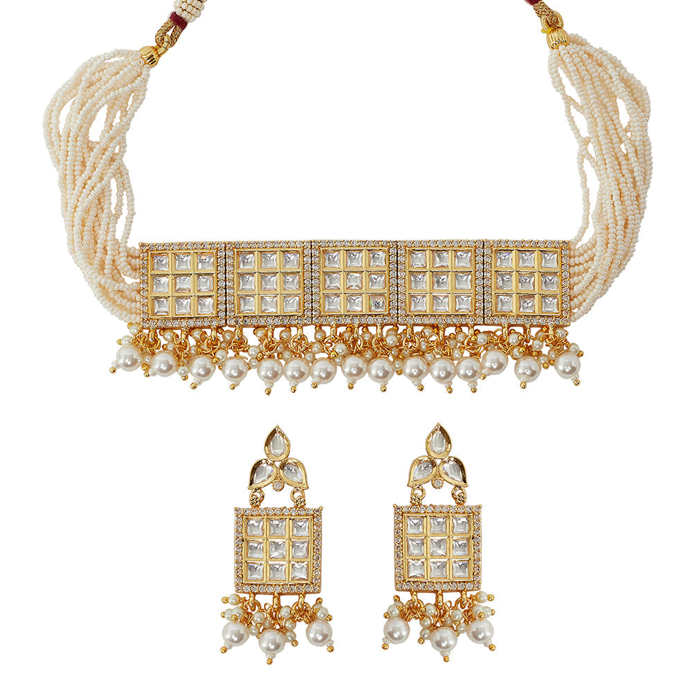 Kundan Studded Shiny Necklace Set
