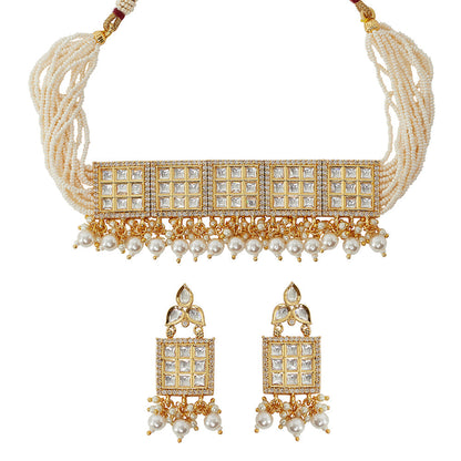Kundan Studded Shiny Necklace Set