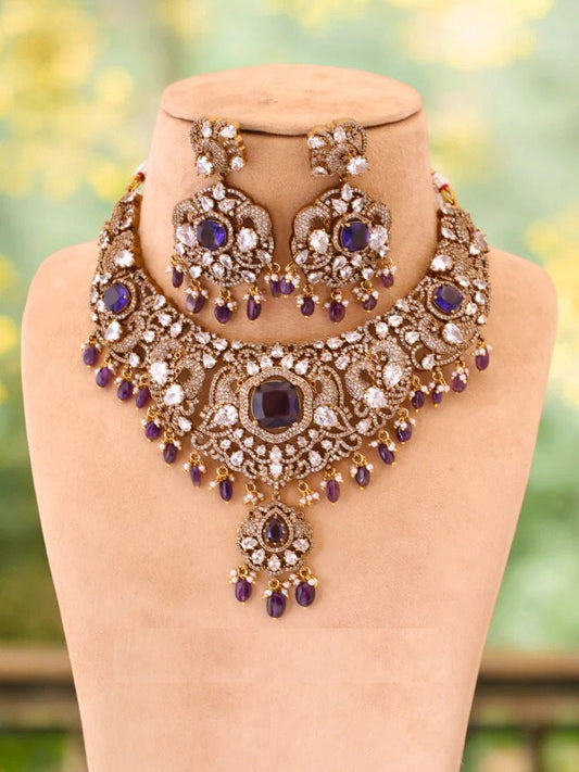 Purple Naavya Victorian Jewellery Set - New Arrival