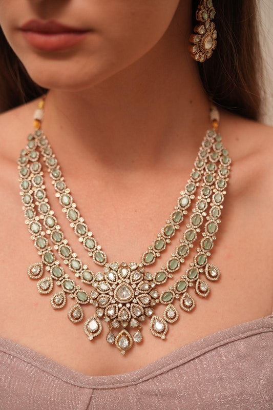 Janvi 3 Layer Polki Necklace