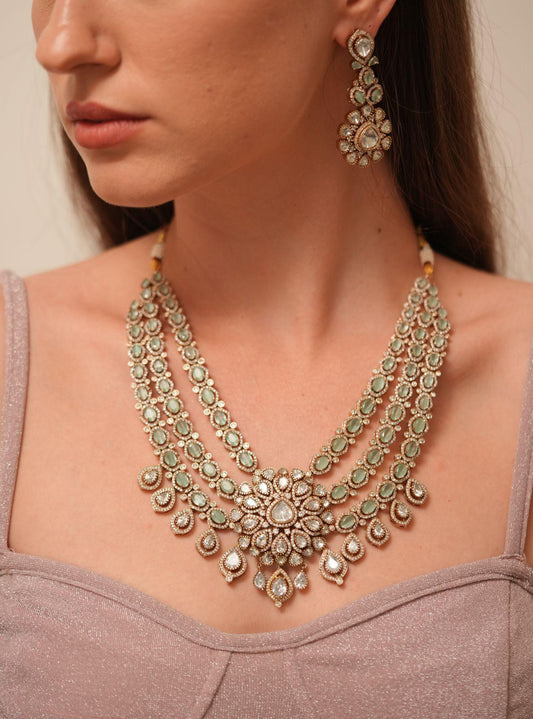 Janvi 3 Layer Polki Necklace