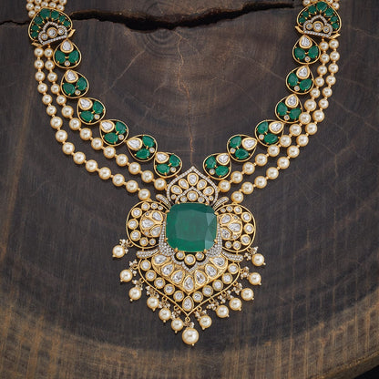 Kundan Polki Necklace Color Green Polish Victorian
