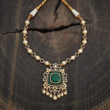 Kundan Polki Necklace Color Green Polish Victorian
