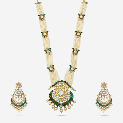 Kundan Polki Necklace Color Green Polish Victorian