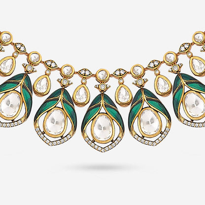 Kundan Polki Necklace Color Green Polish Victorian