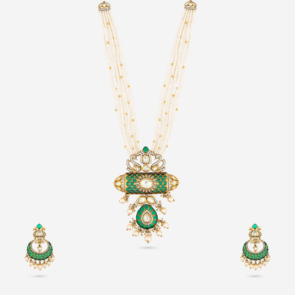 Kundan Polki Necklace Color Green Polish Victorian