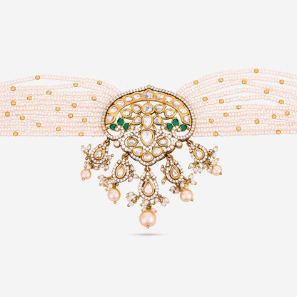 Kundan Polki Necklace Color Green Polish Victorian