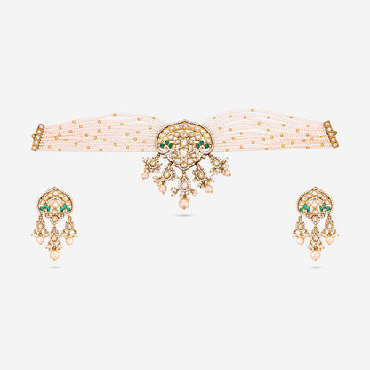 Kundan Polki Necklace Color Green Polish Victorian