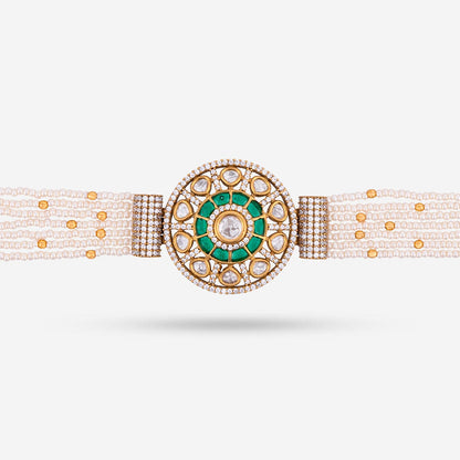 Kundan Polki Necklace Color Green Polish Victorian