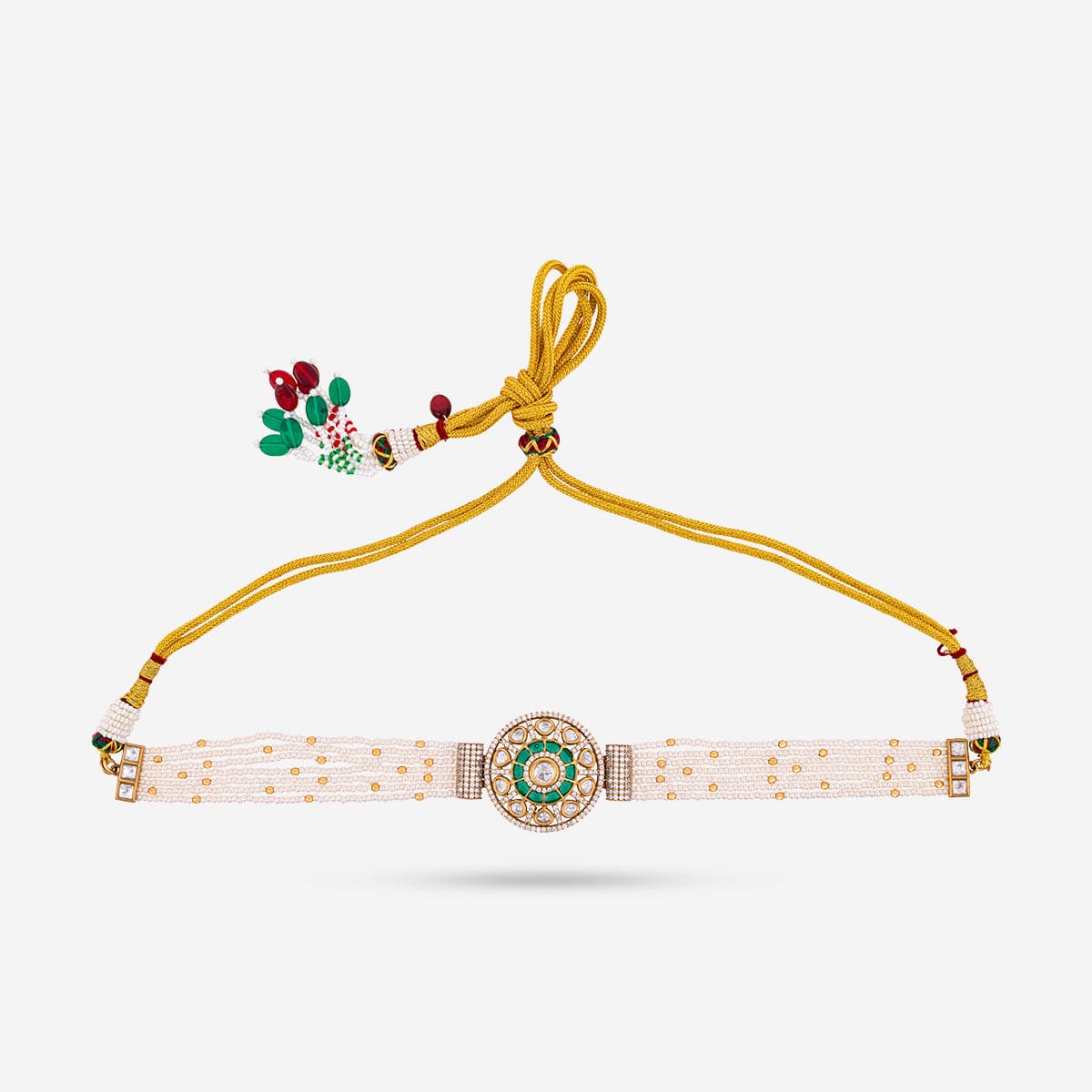 Kundan Polki Necklace Color Green Polish Victorian