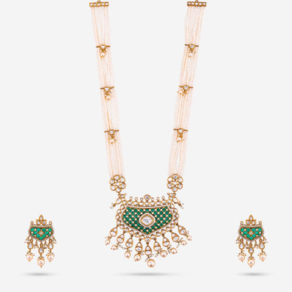 Kundan Polki Necklace Color Green Polish Victorian