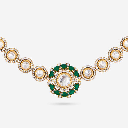 Kundan Polki Necklace Color Green Polish Victorian