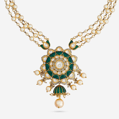 Kundan Polki Necklace Color Green Polish Victorian