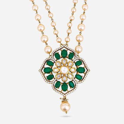 Kundan Polki Necklace Color Green Polish Victorian