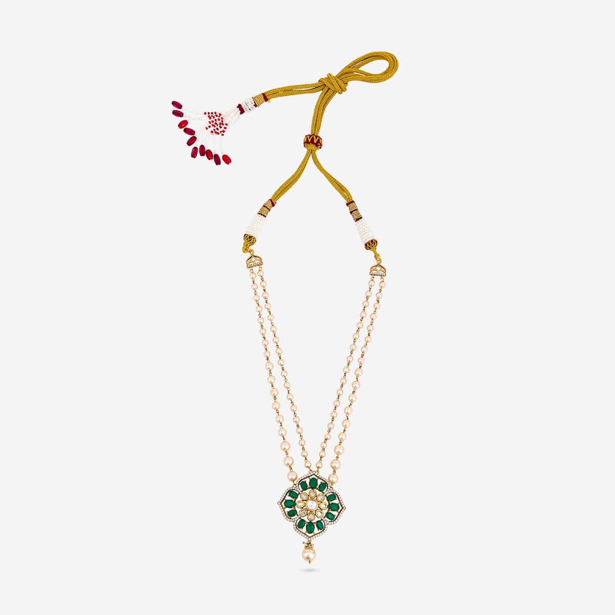 Kundan Polki Necklace Color Green Polish Victorian