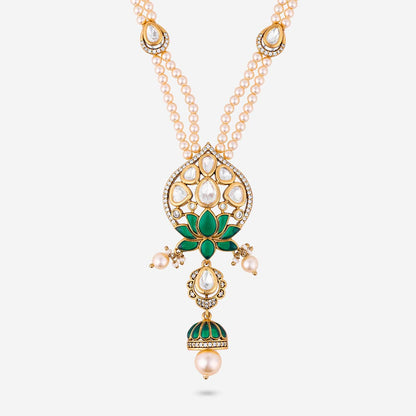 Kundan Polki Necklace Color Green Polish Victorian