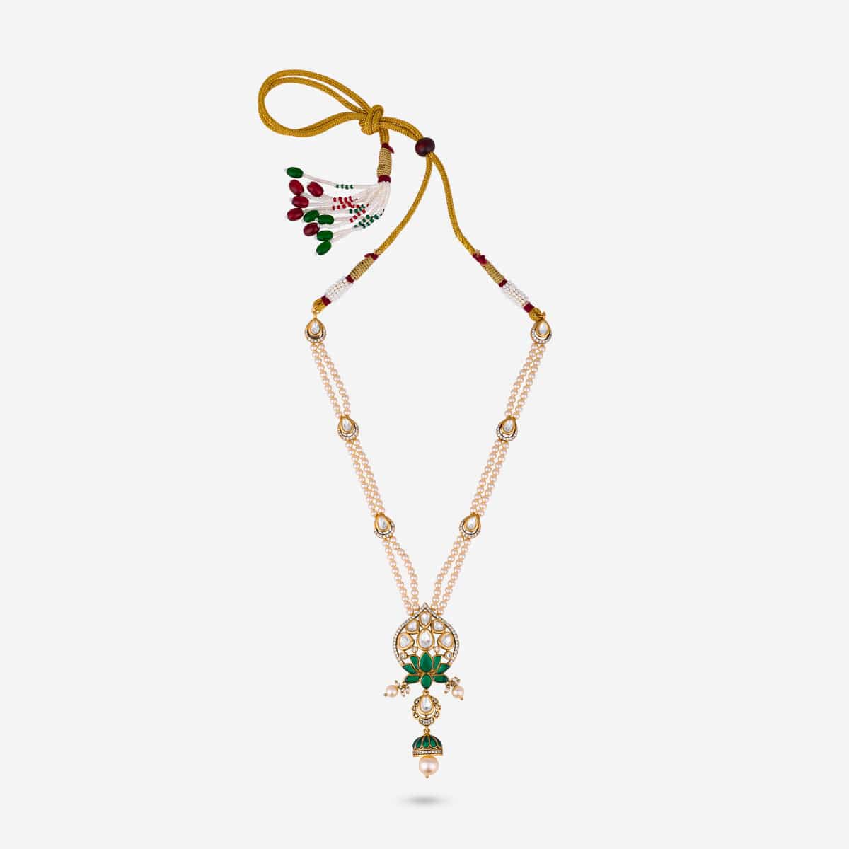 Kundan Polki Necklace Color Green Polish Victorian